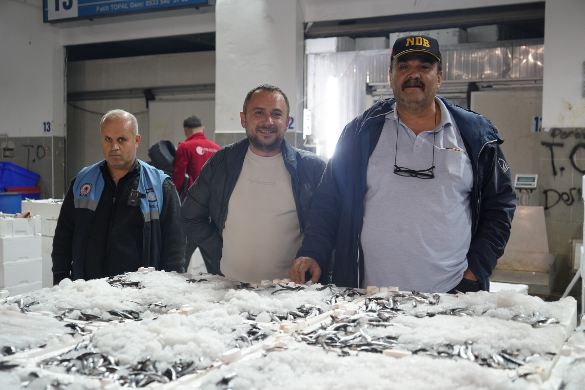 Balık mezadında hareketlilik: Kasalar dolusu balıklar kapışıldı