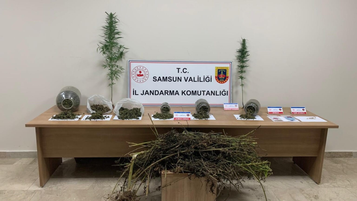 Fındık bahçesindeki bidonlardan uyuşturucu çıktı