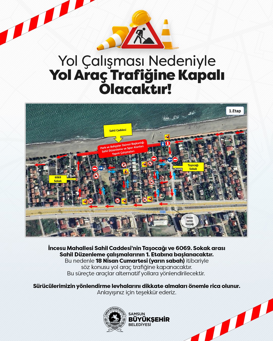 Samsun İncesu sahilinde yeni yaşam alanı projesi başladı