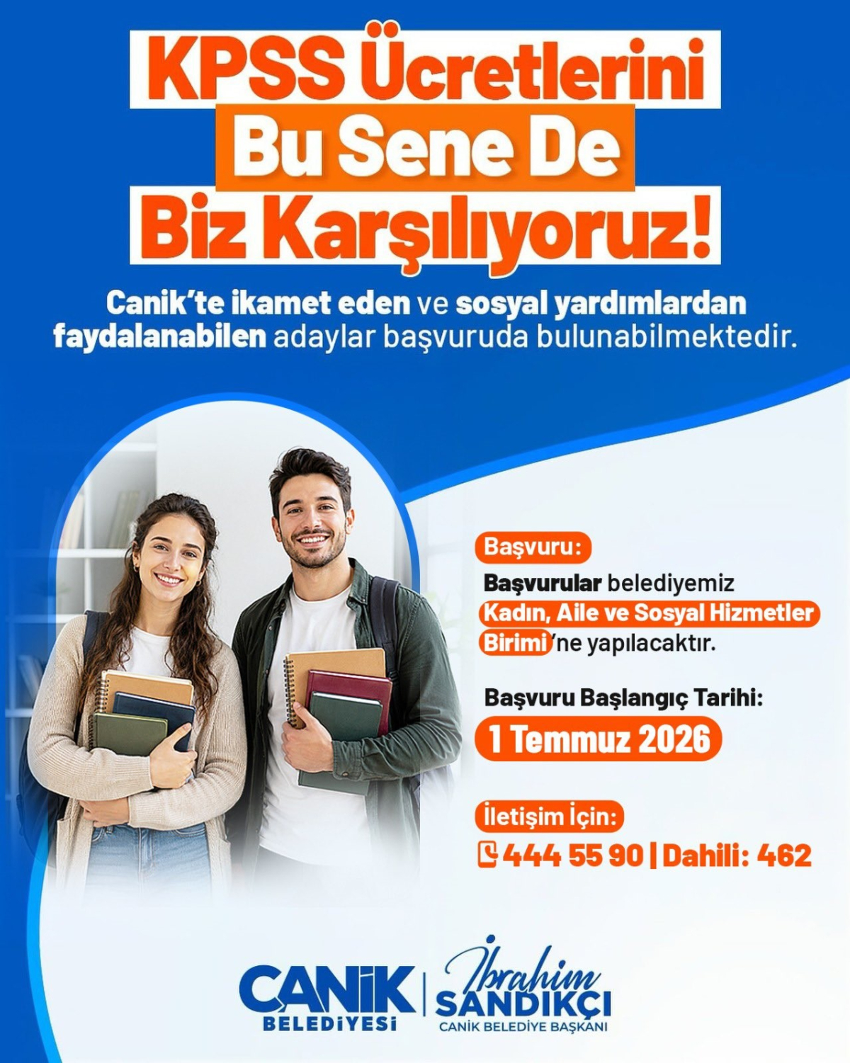 KPSS ücretleri Canik Belediyesi'nden