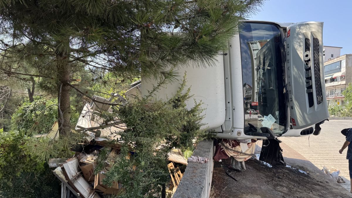 Samsun’da Faciadan Dönüldü! Freni Boşalan Tır Şarampole Yuvarlandı