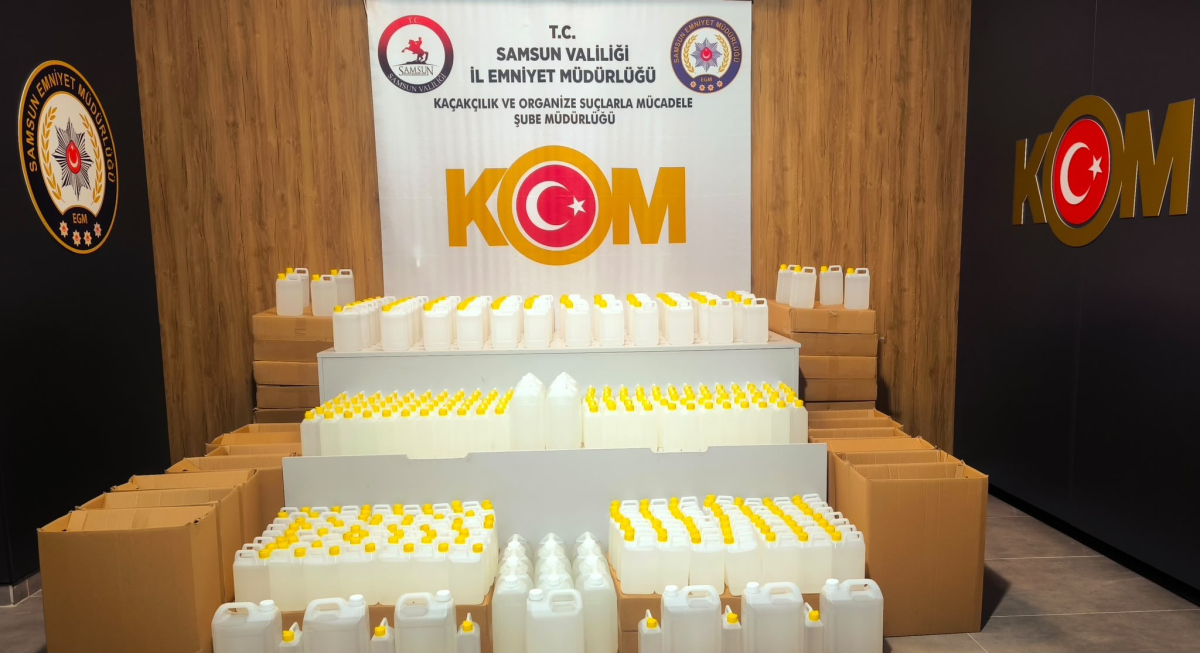 Samsun'da 1 ton 122 litre etil alkol ele geçirildi
