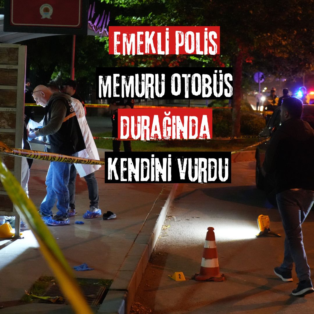Emekli polis memuru otobüs durağında kendini vurdu