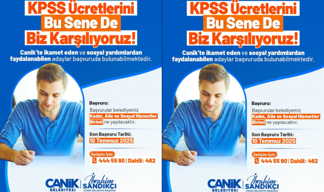 Gençler! Bu Yıl Da KPSS Ücretleriniz Canik Belediyesi'nden!