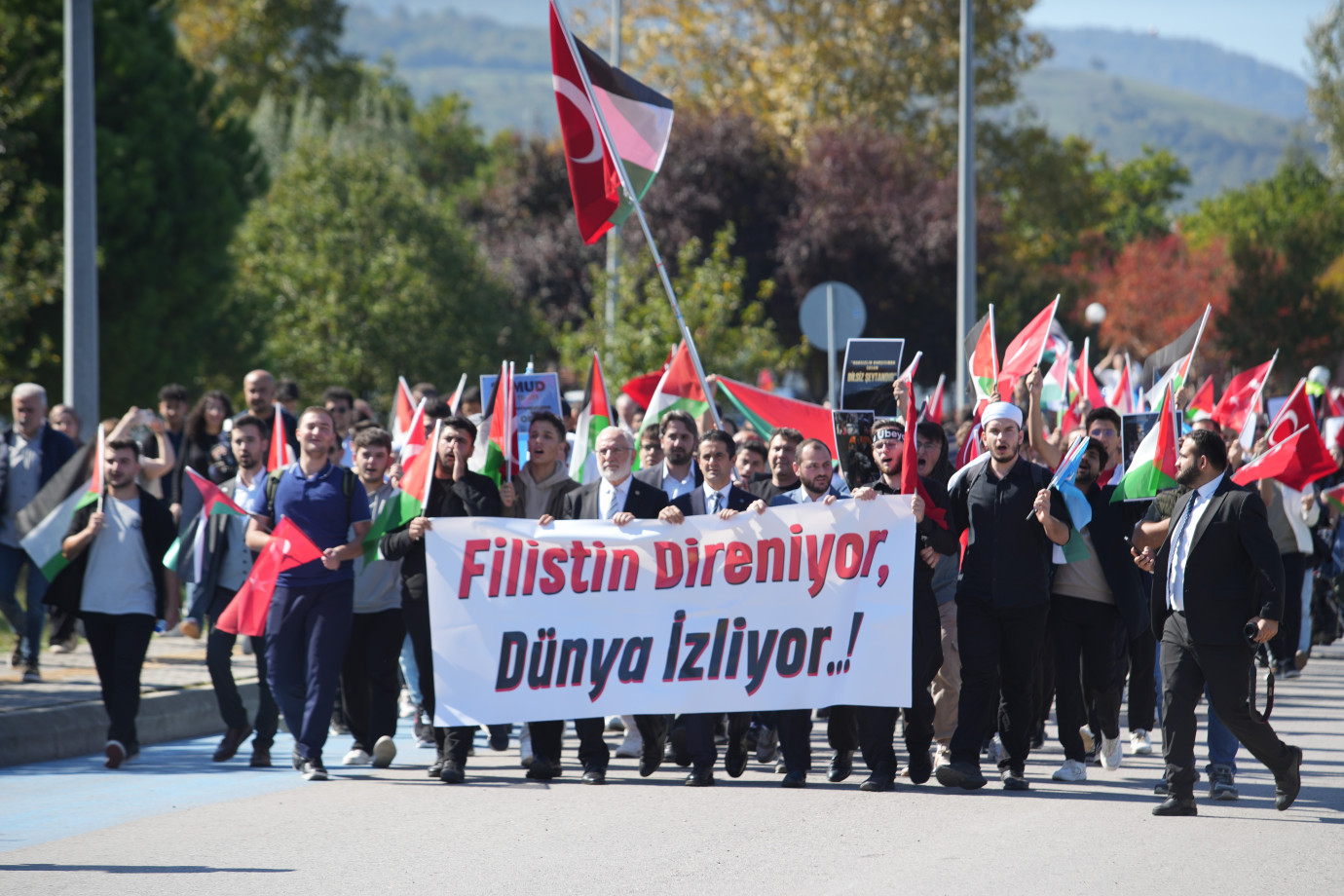 OMÜ'de Sumud Filosu'na destek yürüyüşü: 