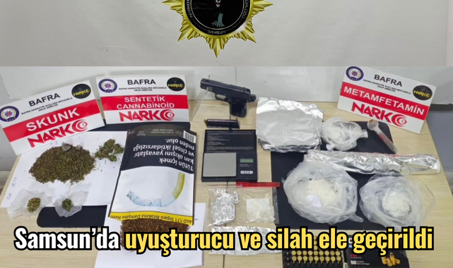 Samsun’da uyuşturucu ve silah ele geçirildi