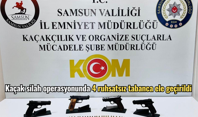 Kaçak silah operasyonunda 4 ruhsatsız tabanca ele geçirildi