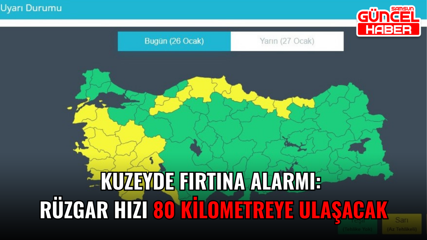 Kuzeyde fırtına alarmı: Rüzgar hızı 80 kilometreye ulaşacak