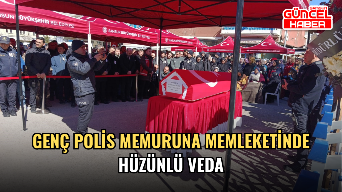 Genç polis memuruna memleketinde hüzünlü veda
