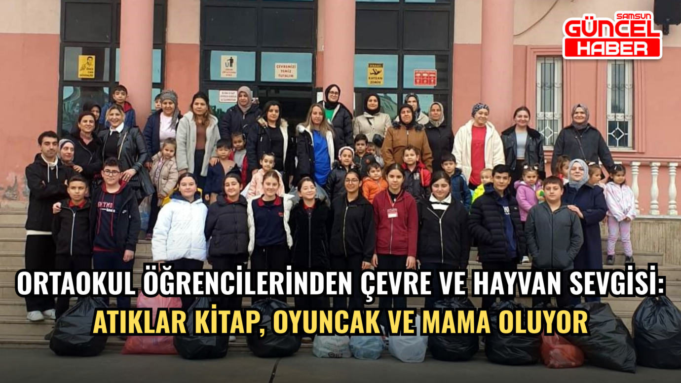 Ortaokul öğrencilerinden çevre ve hayvan sevgisi: Atıklar kitap, oyuncak ve mama oluyor