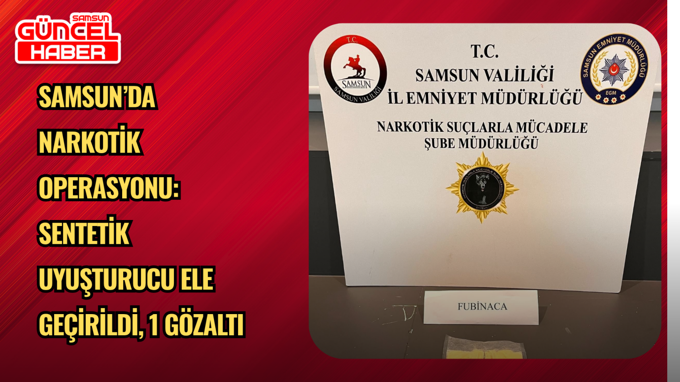 Samsun’da Narkotik Operasyonu: Sentetik Uyuşturucu Ele Geçirildi, 1 Gözaltı