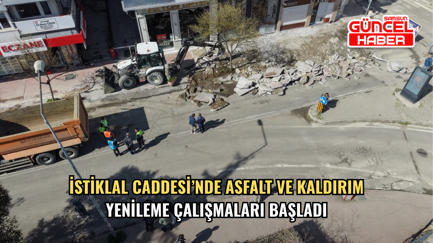 İstiklal Caddesi’nde Asfalt ve Kaldırım Yenileme Çalışmaları Başladı