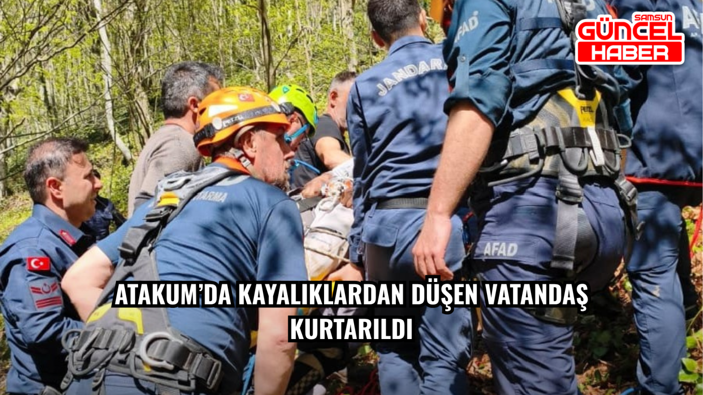 Atakum’da Kayalıklardan Düşen Vatandaş Kurtarıldı