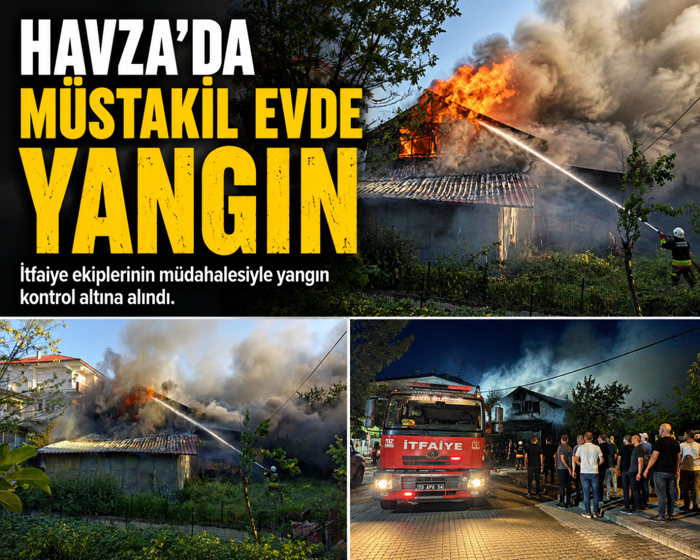 Havza’da müstakil evde yangın paniği