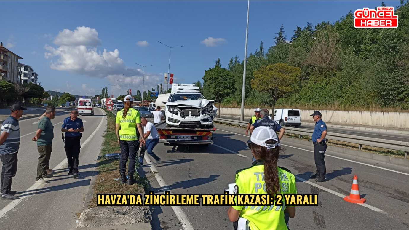 Havza'da zincirleme trafik kazası: 2 yaralı