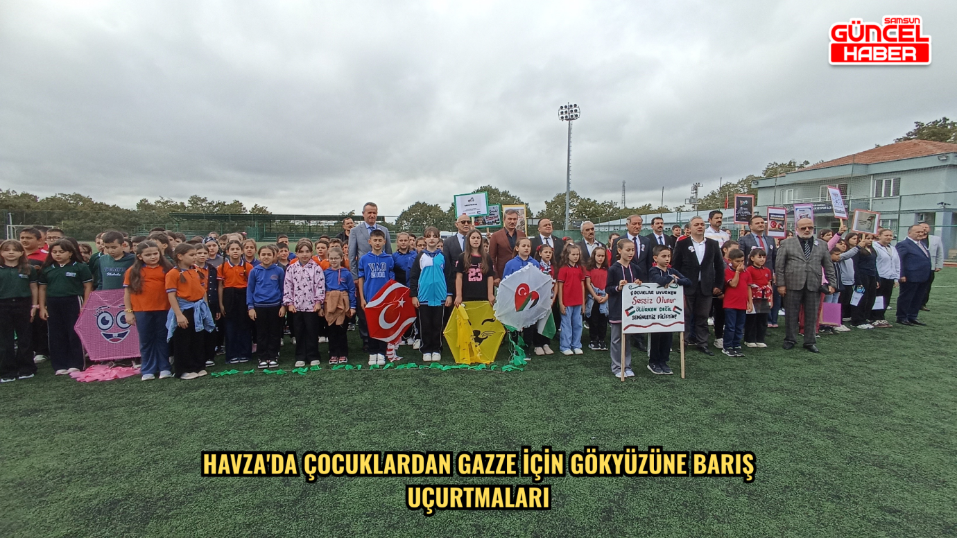 Havza'da çocuklardan Gazze için gökyüzüne barış uçurtmaları