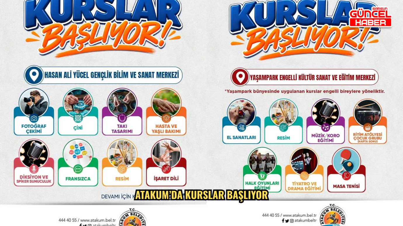 Atakum’da kurslar başlıyor