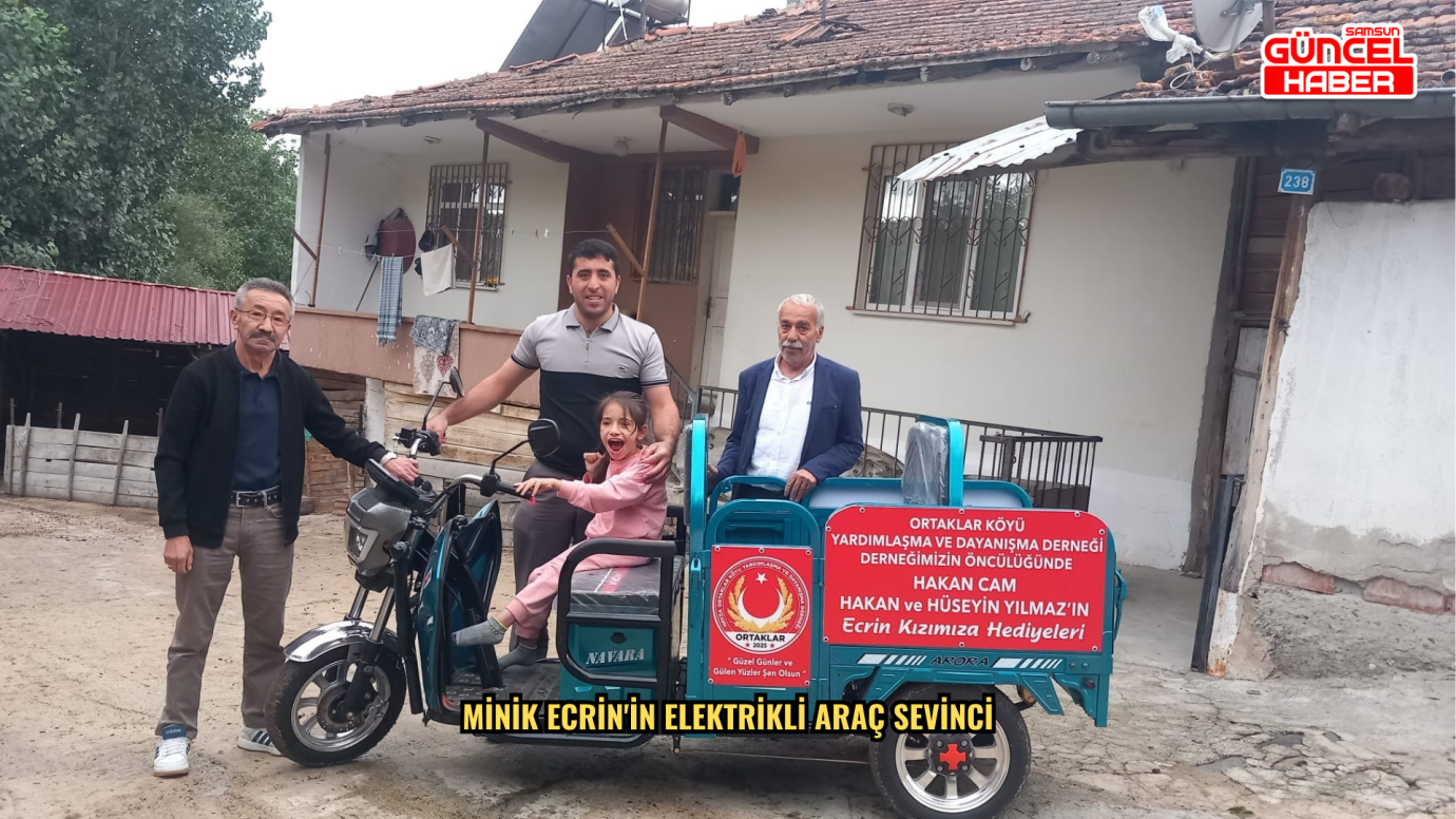 Minik Ecrin'in elektrikli araç sevinci