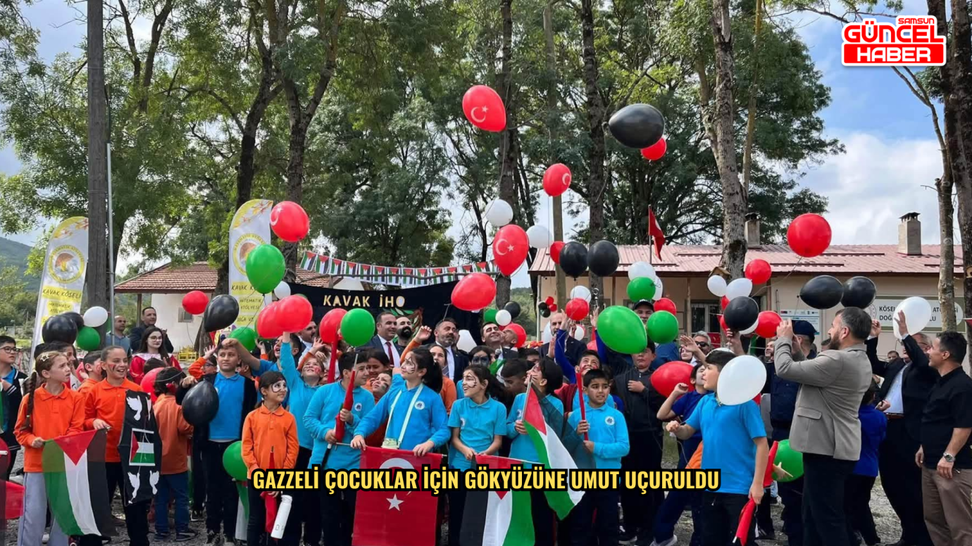 Gazzeli çocuklar için gökyüzüne umut uçuruldu