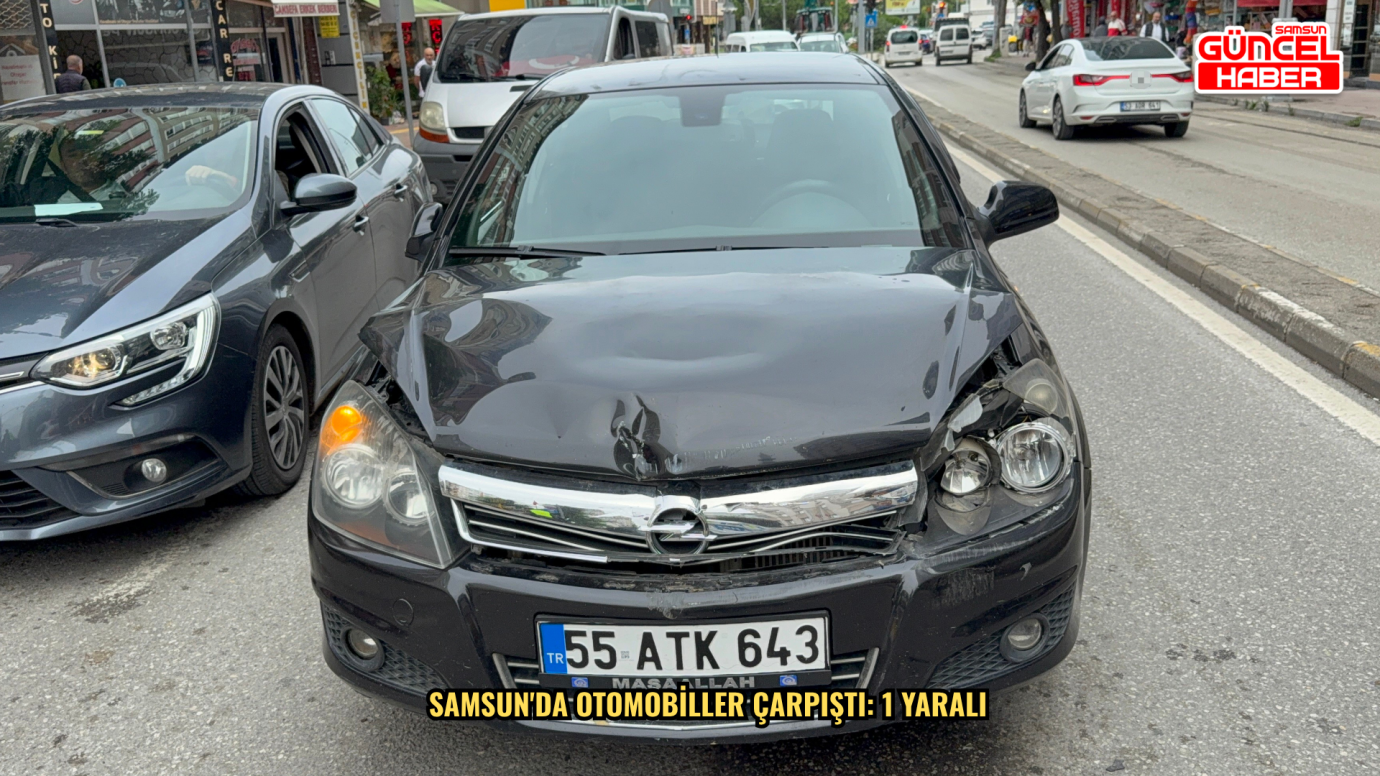  Samsun'da otomobiller çarpıştı: 1 yaralı