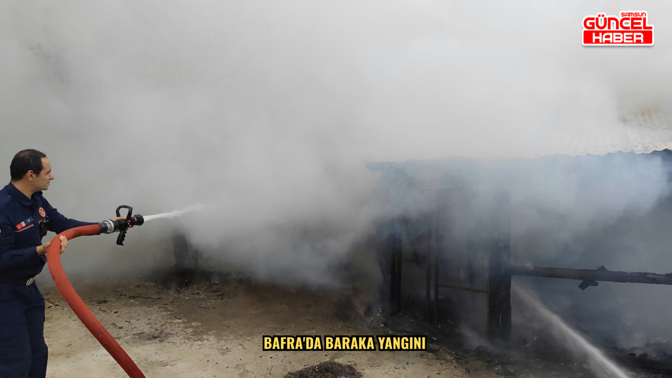  Bafra'da baraka yangını
