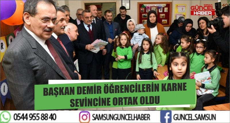 BAŞKAN DEMİR ÖĞRENCİLERİN KARNE SEVİNCİNE ORTAK OLDU 
