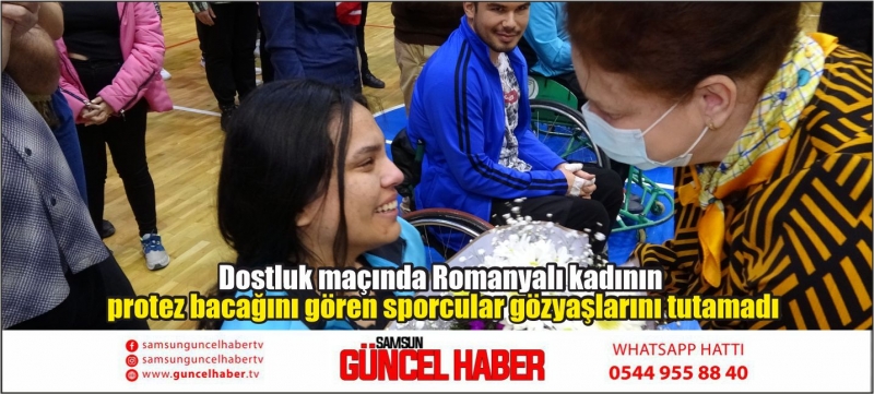 Dostluk maçında Romanyalı kadının protez bacağını gören sporcular gözyaşlarını tutamadı