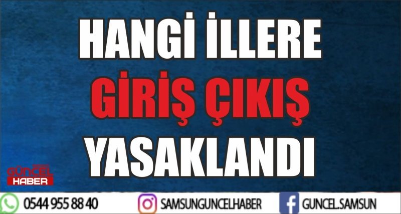 HANGİ İLLERE GİRİŞ ÇIKIŞ YASAKLANDI