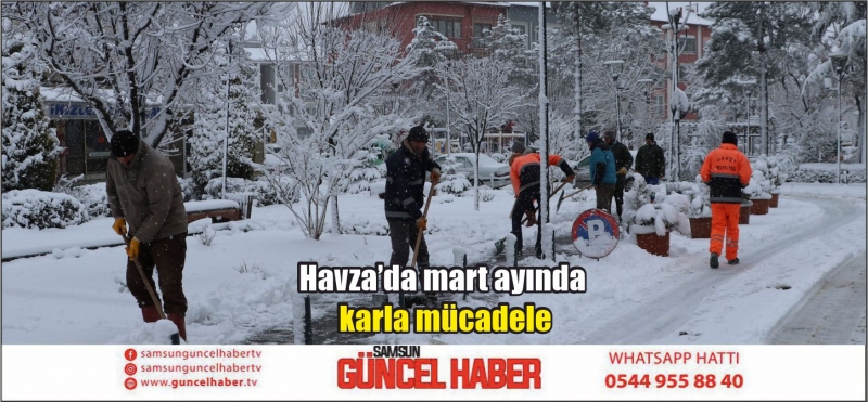 Havza’da mart ayında karla mücadele