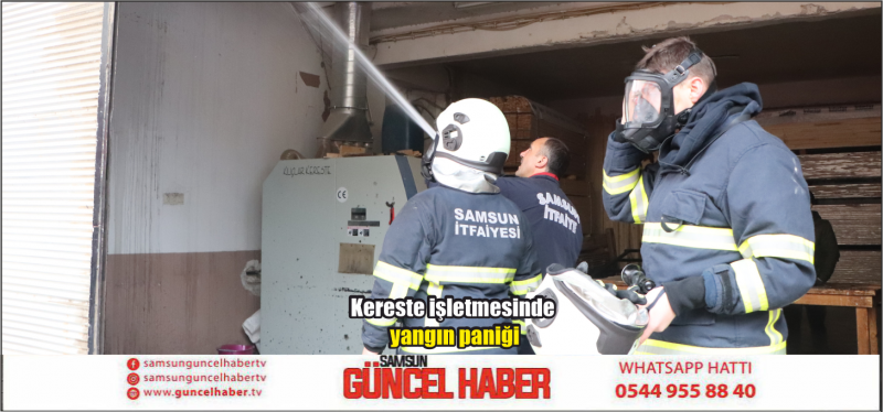 Kereste işletmesinde yangın paniği