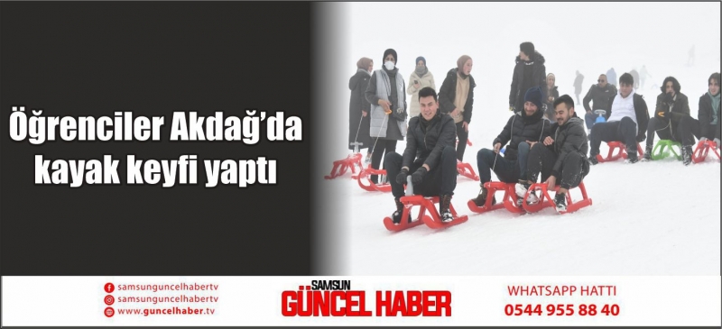 Öğrenciler Akdağ’da kayak keyfi yaptı