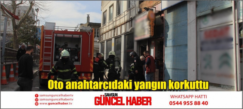 Oto anahtarcıdaki yangın korkuttu