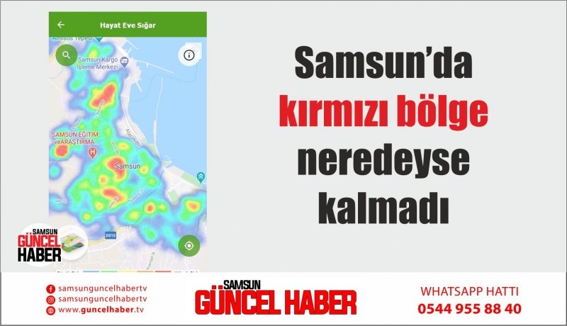 Samsun’da kırmızı bölge neredeyse kalmadı 