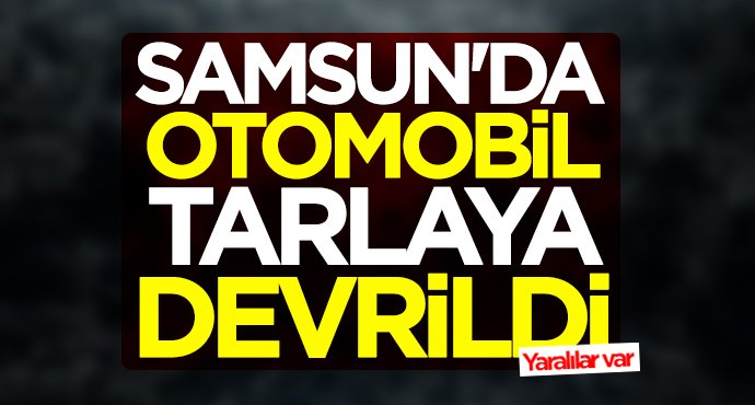 Samsun'da otomobil tarlaya devrildi