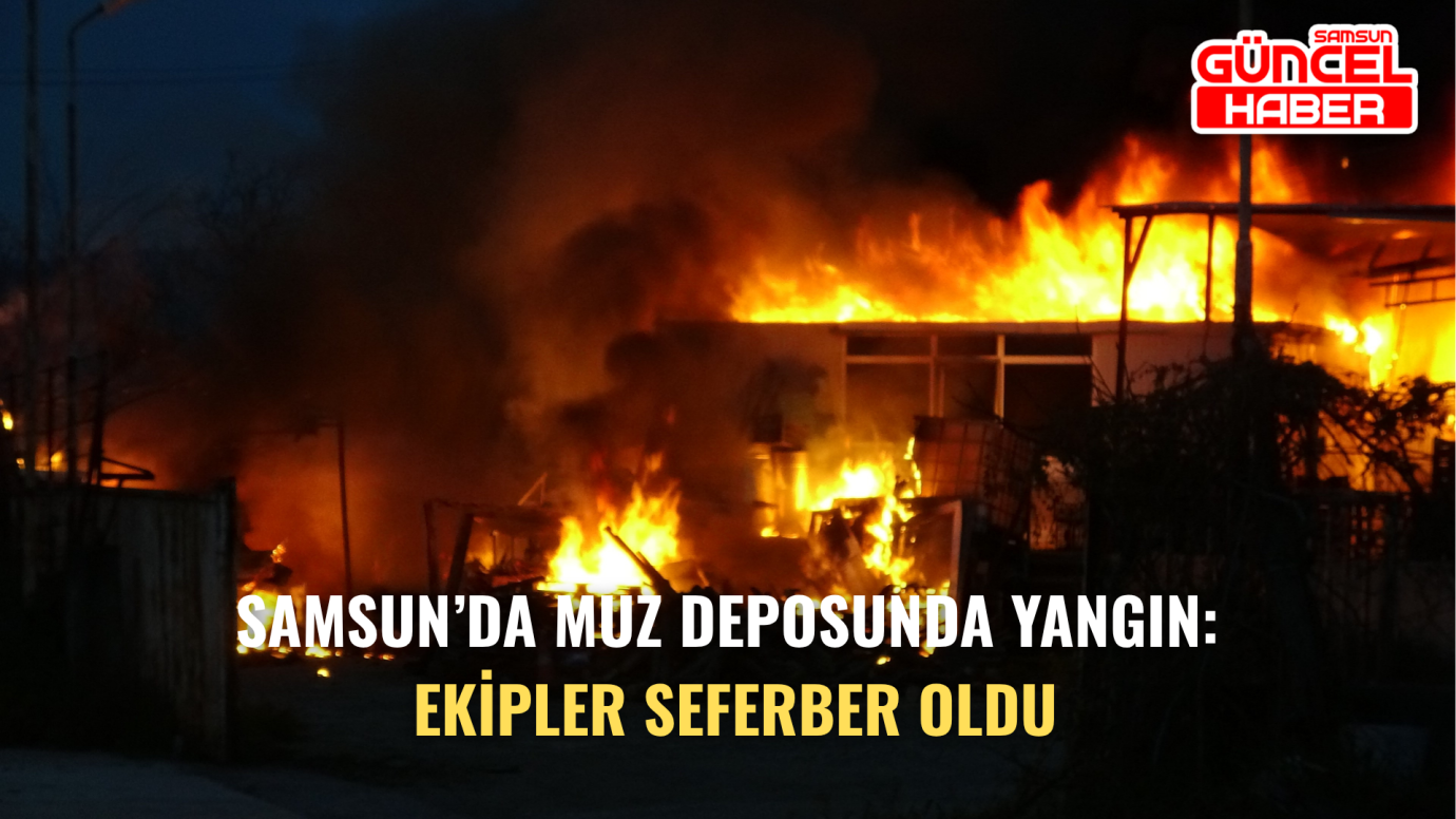 Samsun’da Muz Deposunda Yangın: Ekipler Seferber Oldu