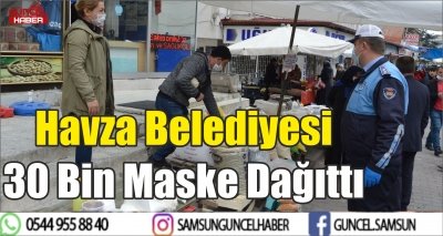 Havza Belediyesi 30 Bin Maske Dağıttı