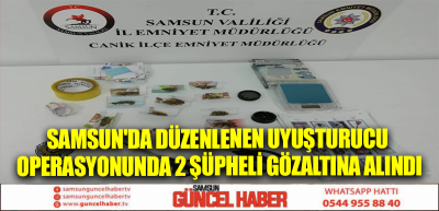 Samsun'da düzenlenen uyuşturucu operasyonunda 2 şüpheli gözaltına alındı