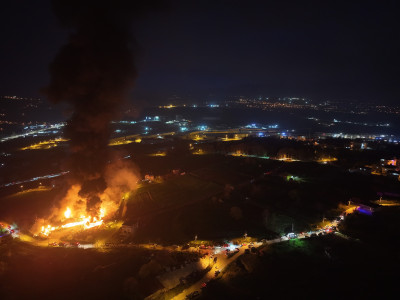 Samsun’daki Depo Yangını Havadan Görüntülendi