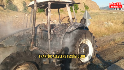 Samsun’un İlkadım ilçesinde çıkan yangında bir traktör yanarak kullanılamaz hale geldi.