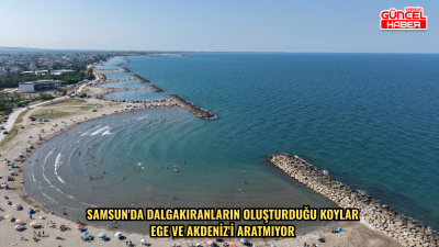 Samsun'da dalgakıranların oluşturduğu koylar Ege ve Akdeniz'i aratmıyor