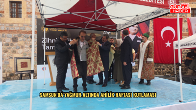 Samsun'da yağmur altında Ahilik Haftası kutlaması