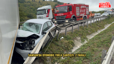 Samsun'da otomobil tırla çarpıştı: 2 yaralı